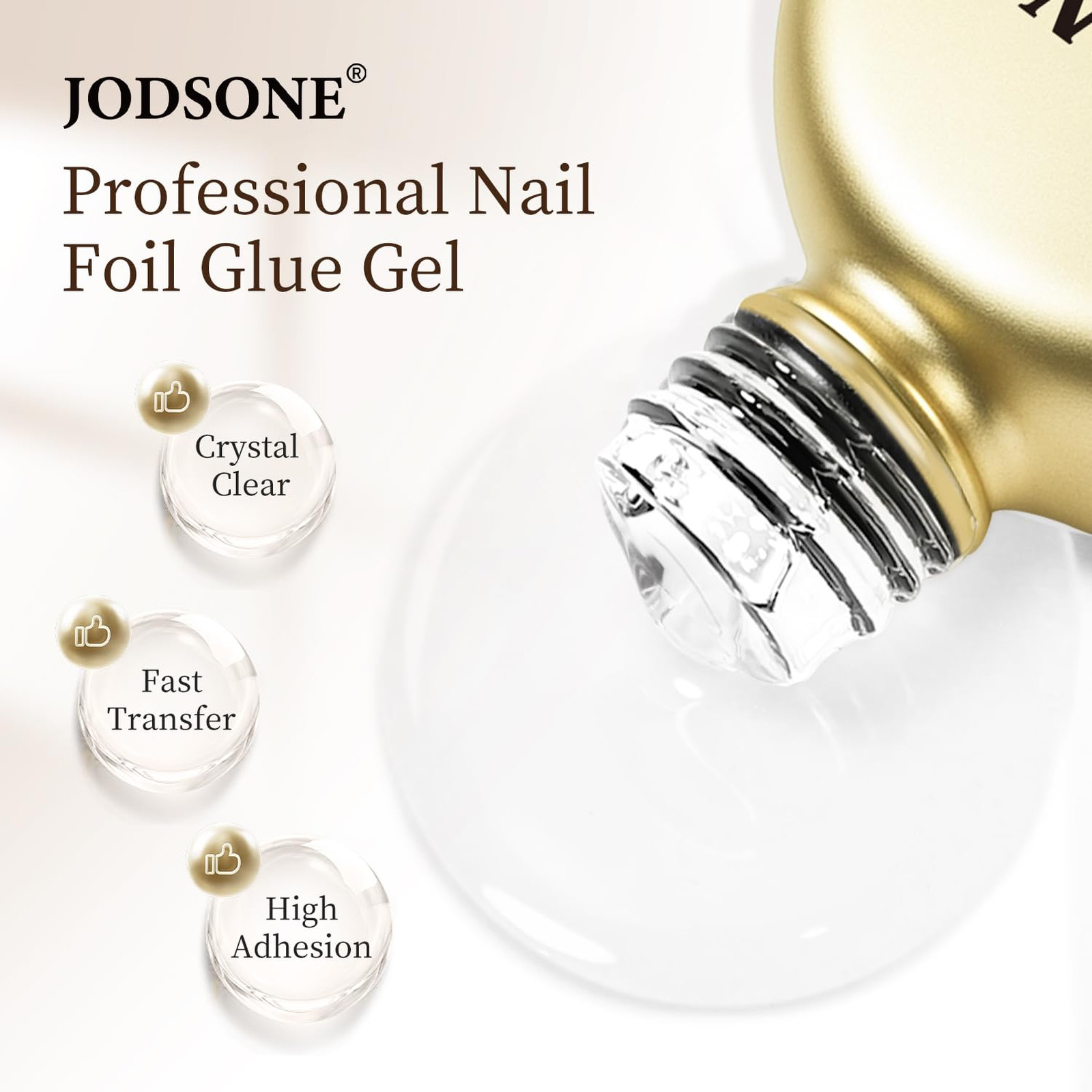 Nail Foil Glue Gel 16.5ml Clear Adhesive for Nail Art Transfer UV Curing Salon