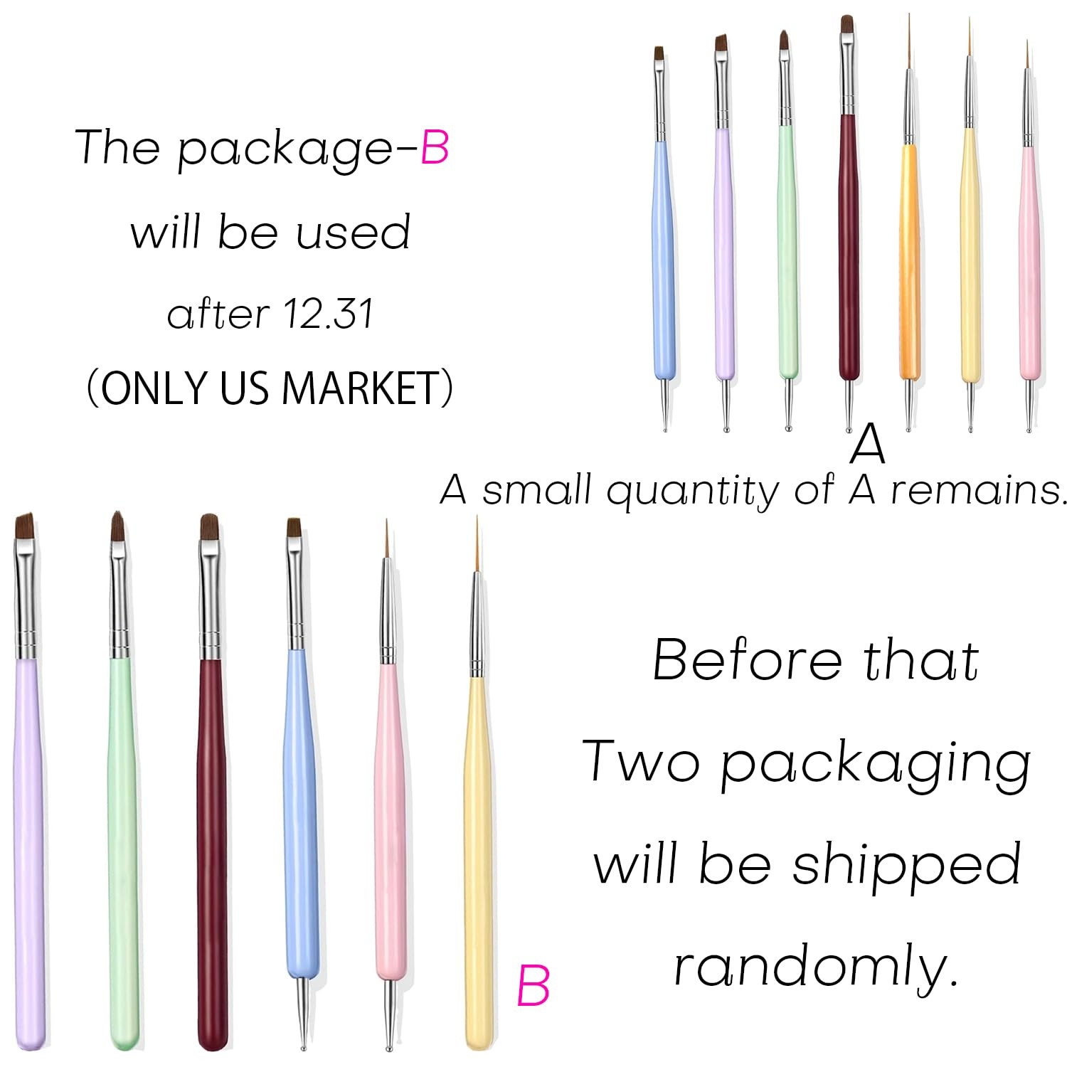 7PCS Nail Art Brushes, Nail Design Painting Brush Set with Nail Polish Brush, Na