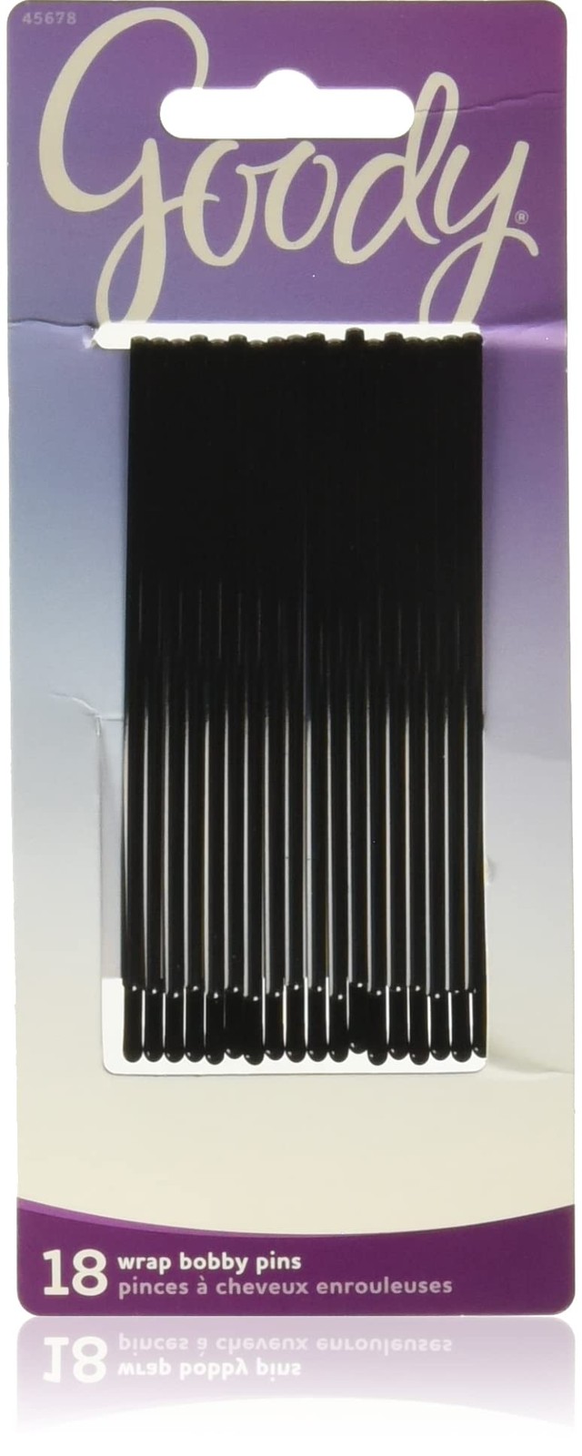 GOODY Mosaic Curved Bobby Pins, Black, X-Large, 18 Count (Pack of 1), Black