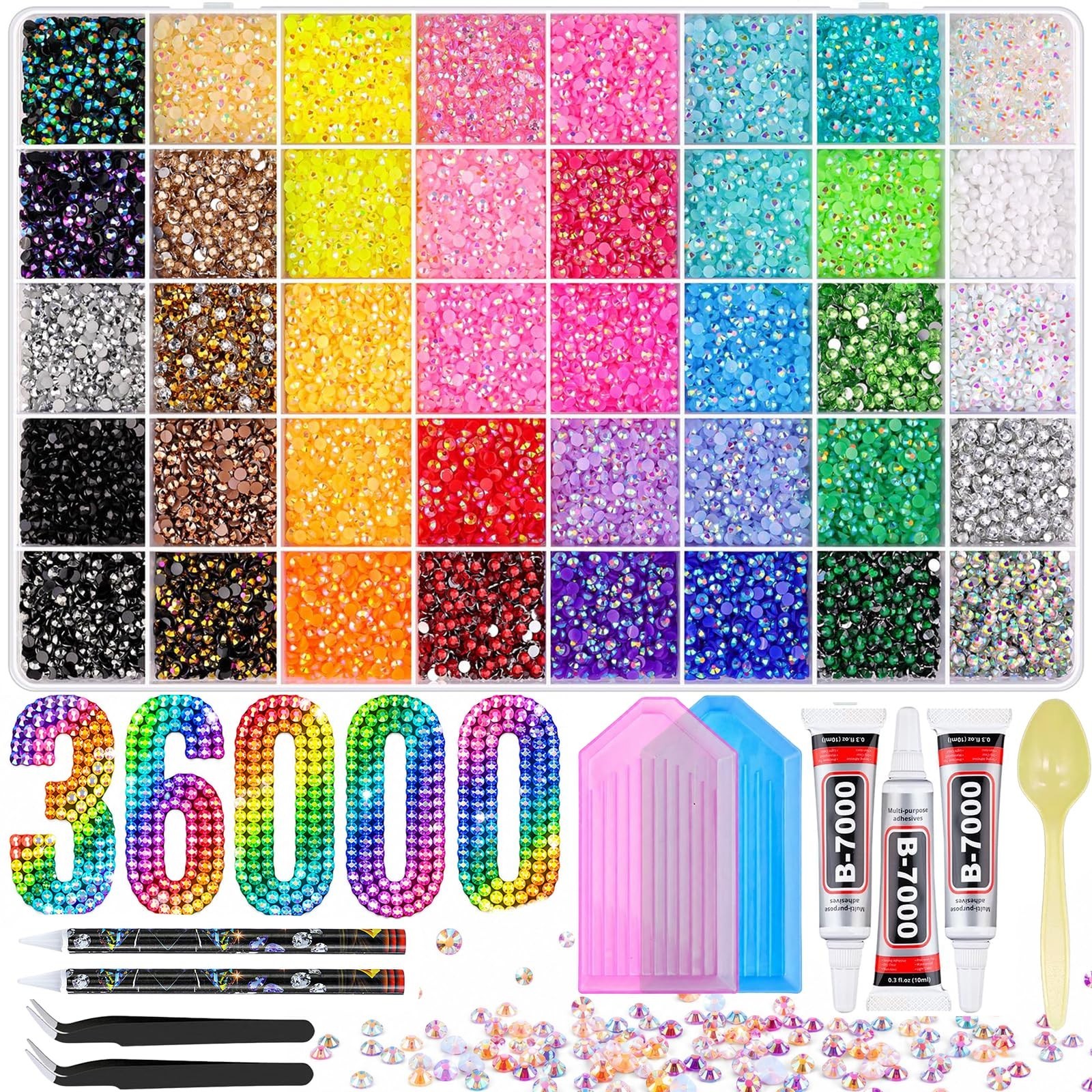 40 Colors Resin Jelly Rhinestones for Crafting, Nail Art & DIY Projects