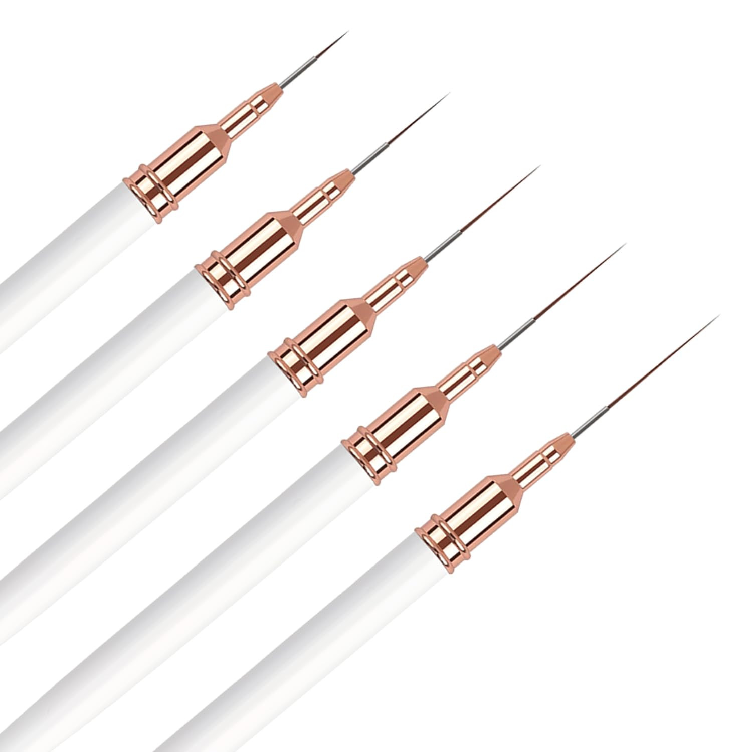 5PCS Liner Brushes for Nails, Nail Art Liner Brushes Set, 6/9/12/15/18Mm Thin De