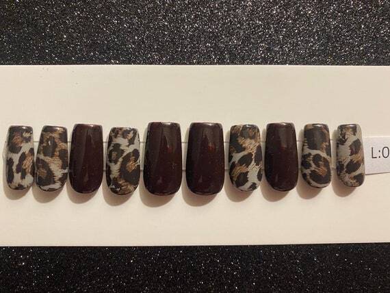 Camouflage Nail + Custom Box | Marble Type Nail | Square Type Nail | M or L