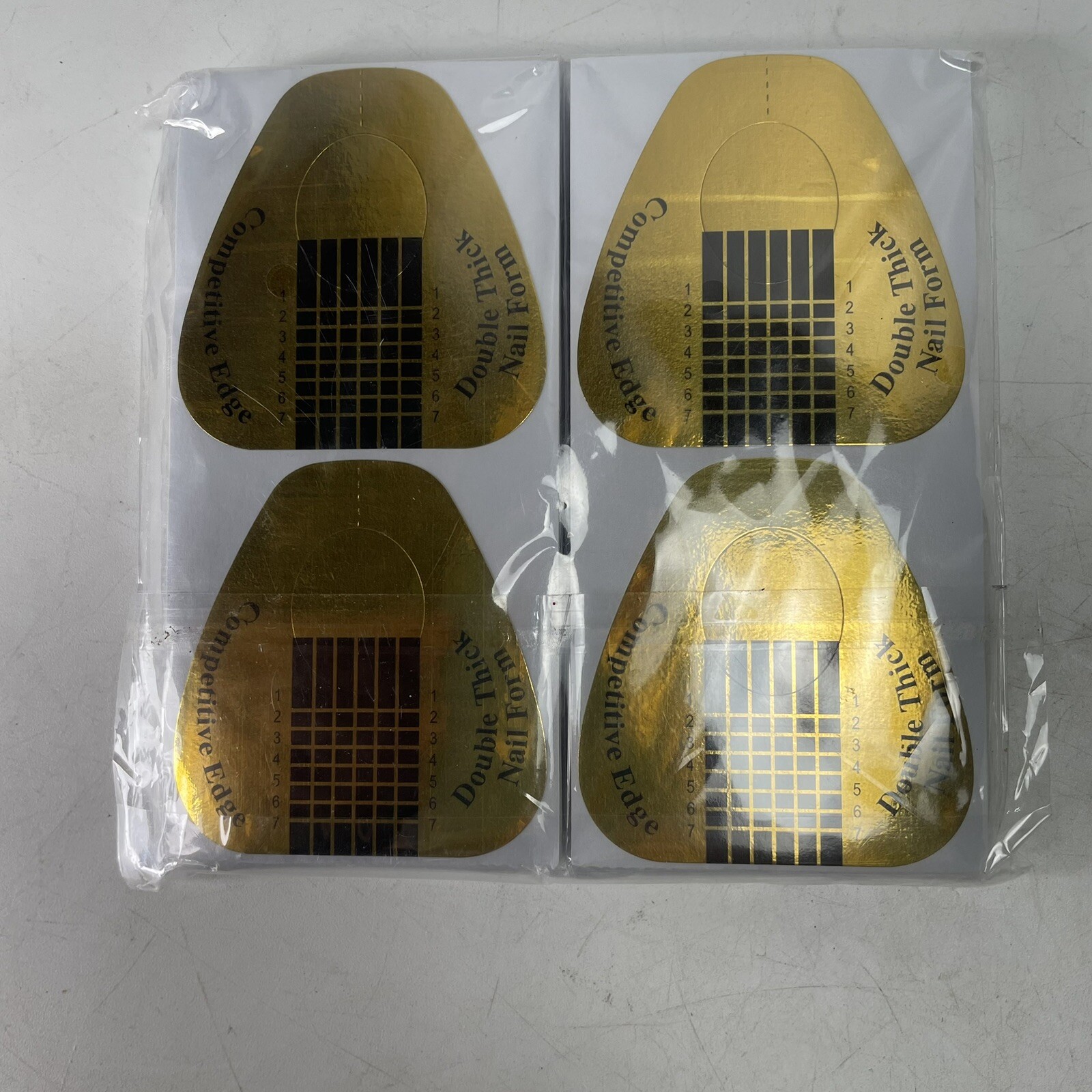 Nails Edge Double Thick Nail Forms – Custom Square Gold 200 Ct Guide Nail Art