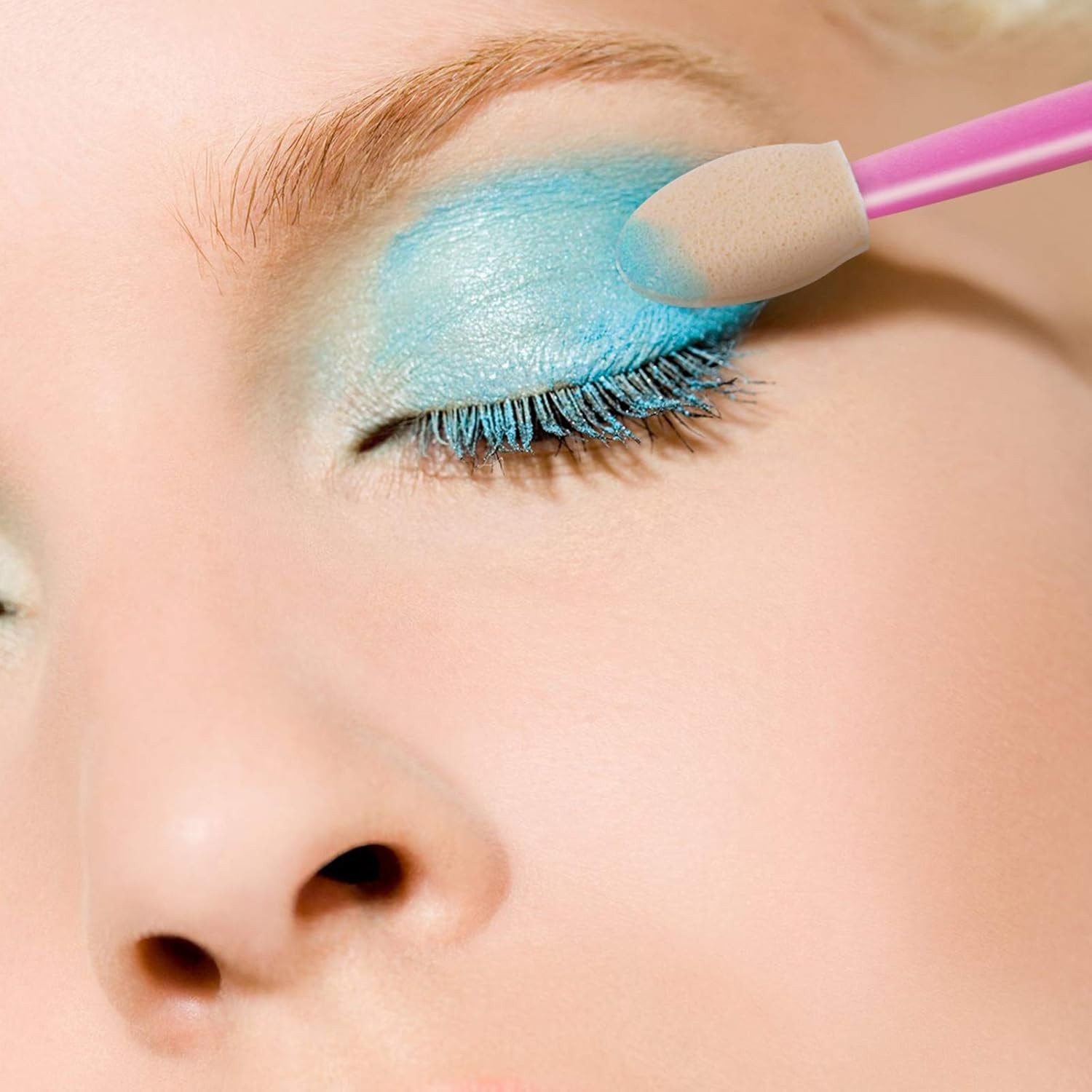 Disposable Sides Eye Shadow Spon Applicators with Container,