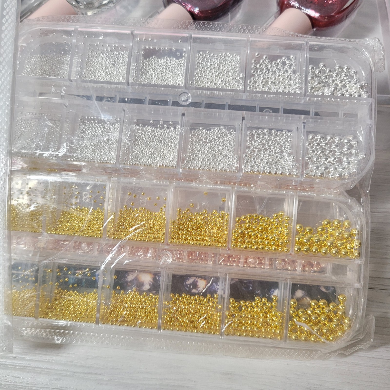AZUREBEAUTY Nail Polish Bundle- 40 Pcs Clear Nail Color Sticks & Deco Press Nail