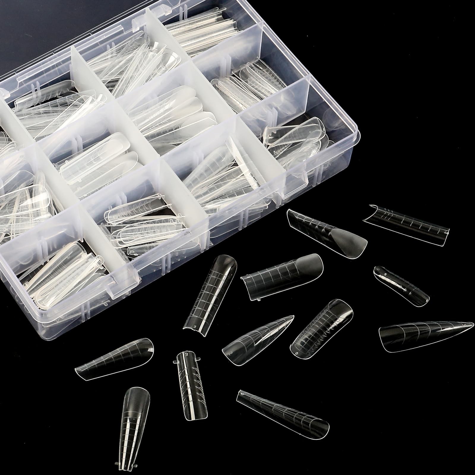 BOMOQING 288PCS Nail Forms & Molds for French Nails, Acrylic Nail Tips, 96PCS…
