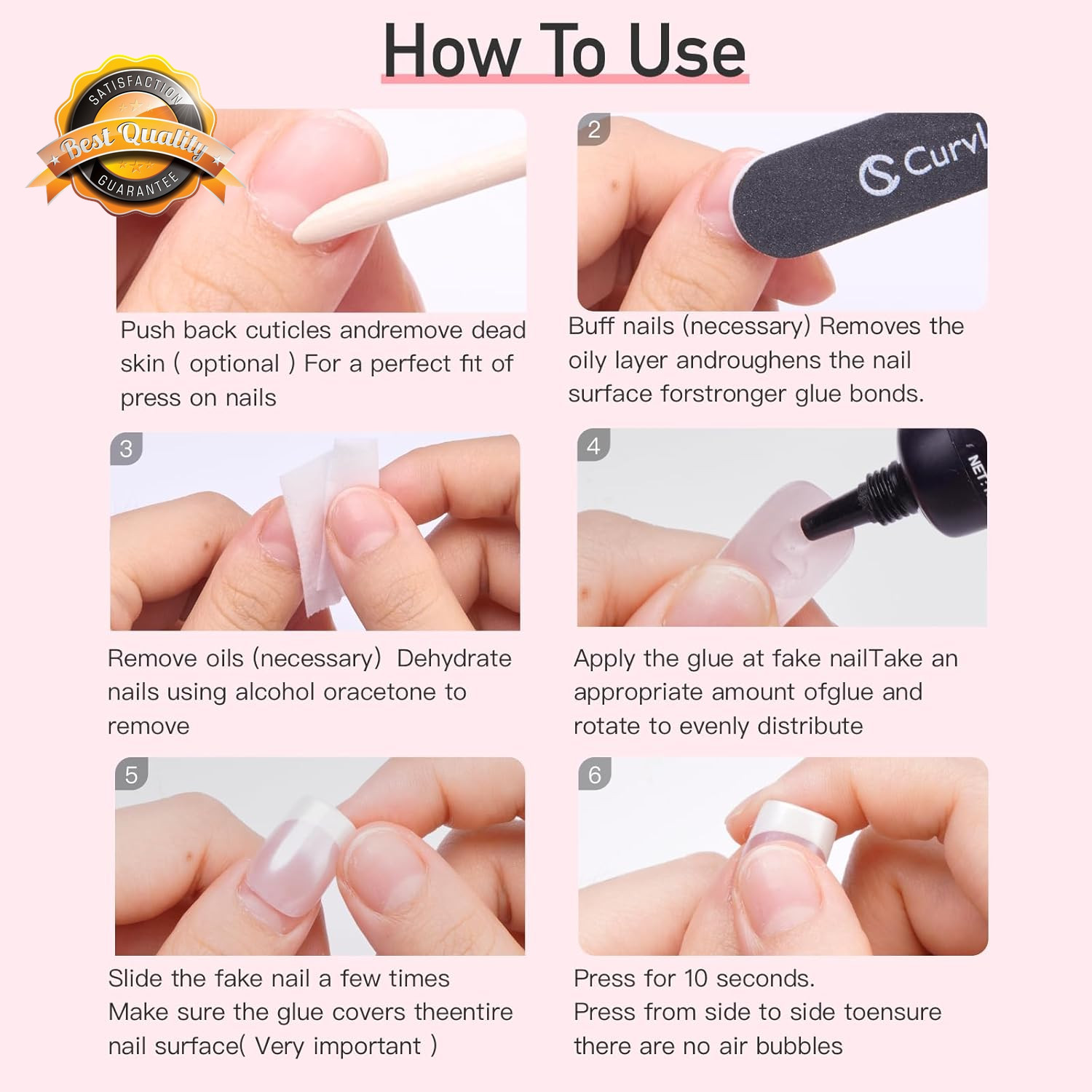 Semi Solid Nail Glue Gel Super Strong Press On No UV Light Needed 5pc