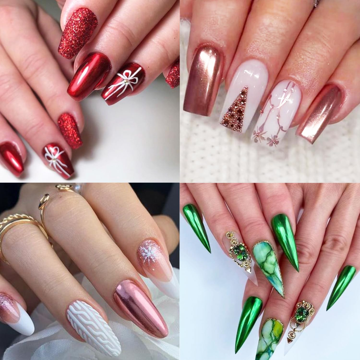 24 Colors Chrome Nail Powder Set Metallic Mirror Effect Gold Silver Pink Chrome