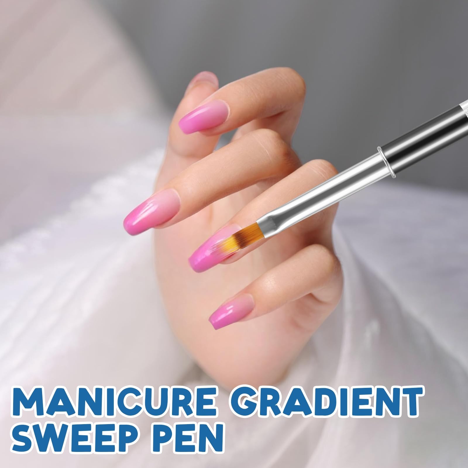 2pc Nail Art Ombre Gradient Brush Set, Nail Gradient Painting Brush Includes …