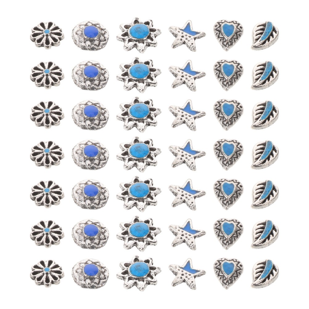 60pcs Retro Stone Nail Charms: Imitation Art Charms – Western