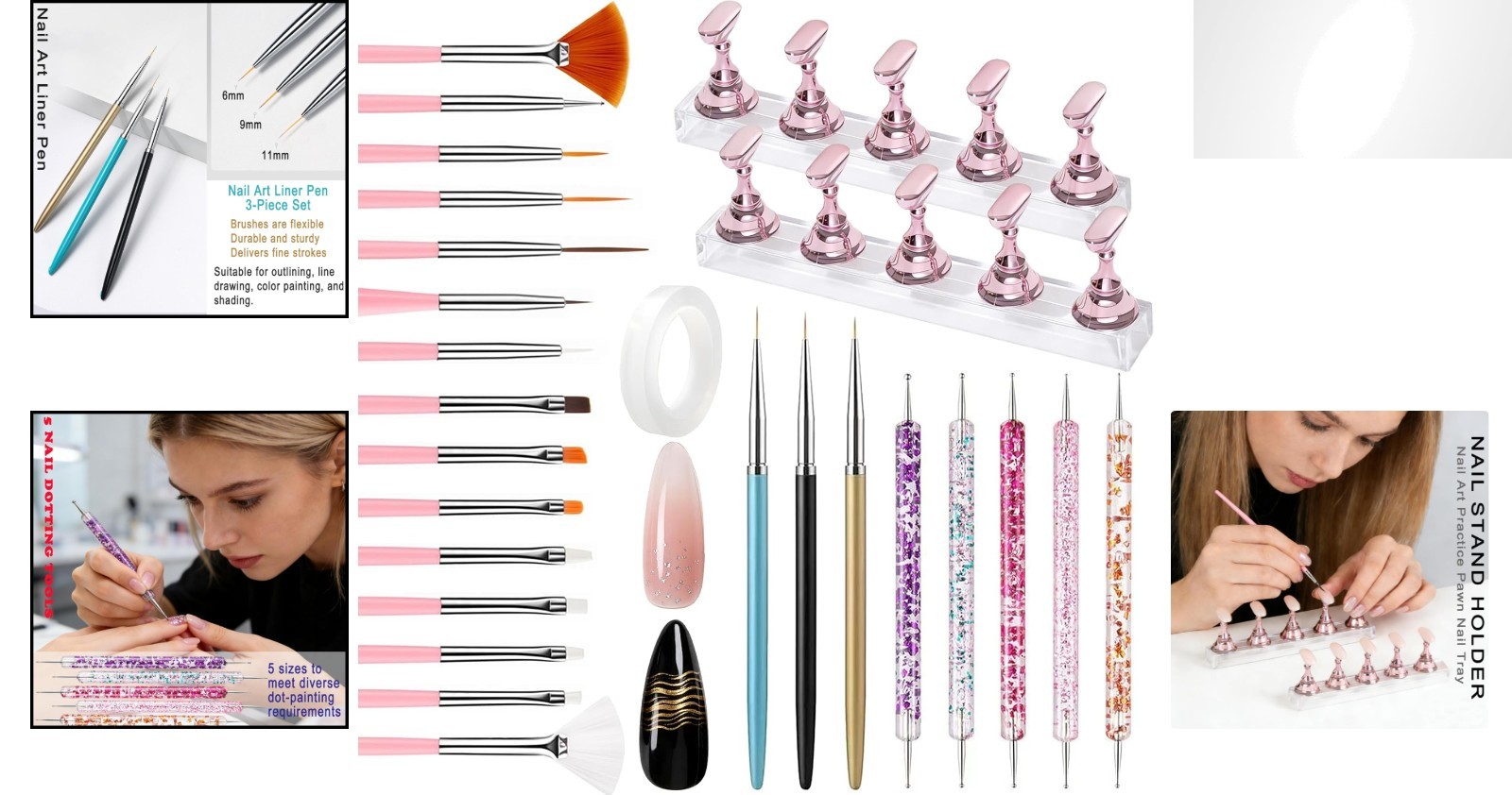 28-Piece Nail Art Tools Set with Magnetic Stand – Perfect for Artistry & Prec…