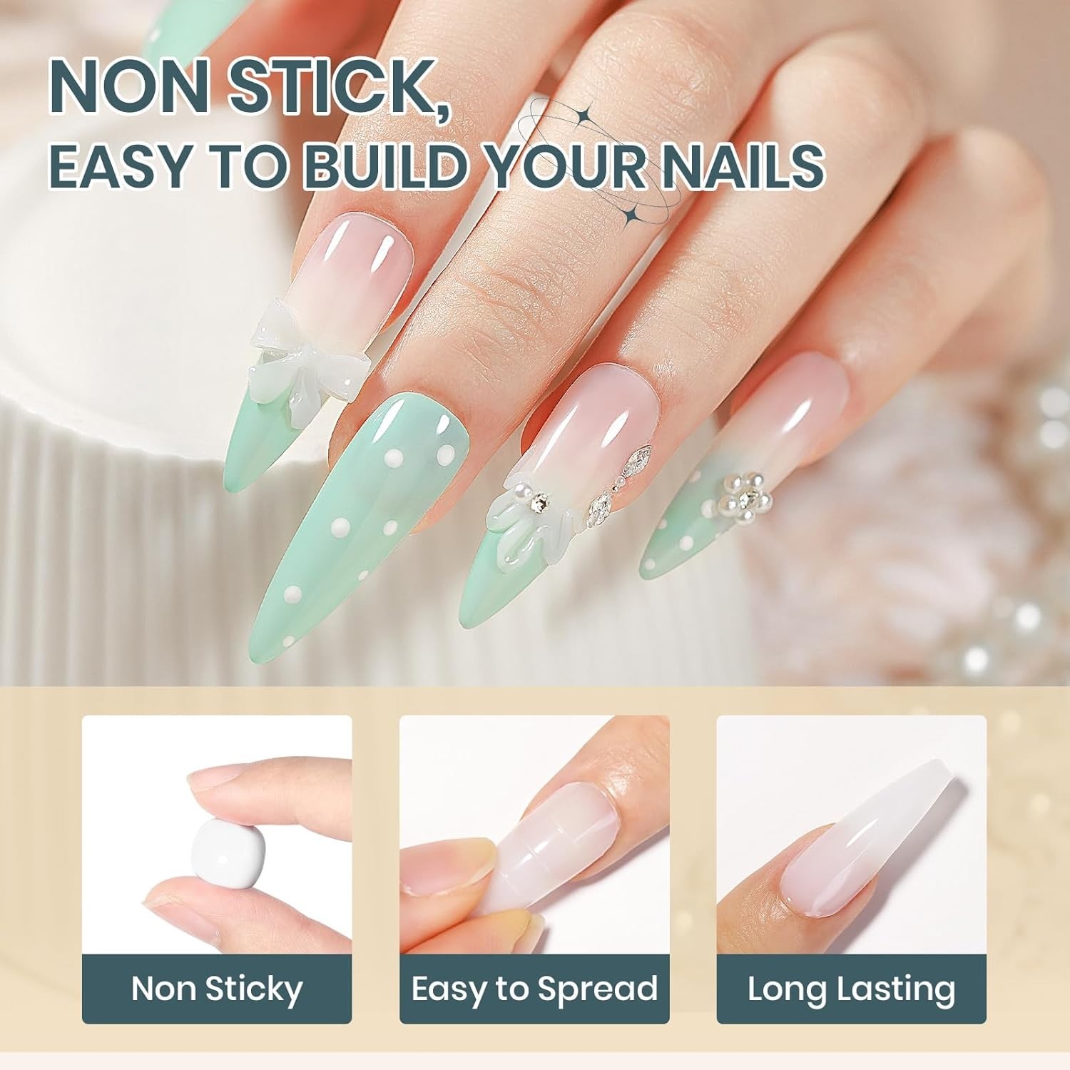 Versatile White 3D Molding Nail Gel with Easy Application for Creative Designs