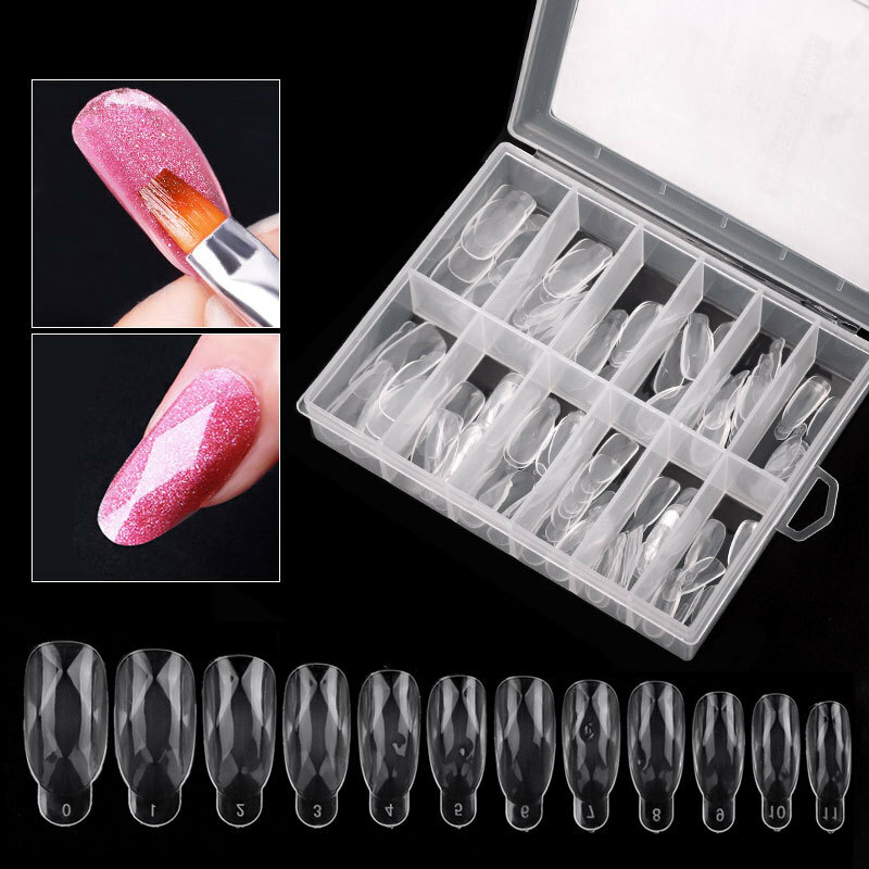 120Pcs Quick Building Mold Tips Nail Forms Finger Extension Nail Art Tools Clear