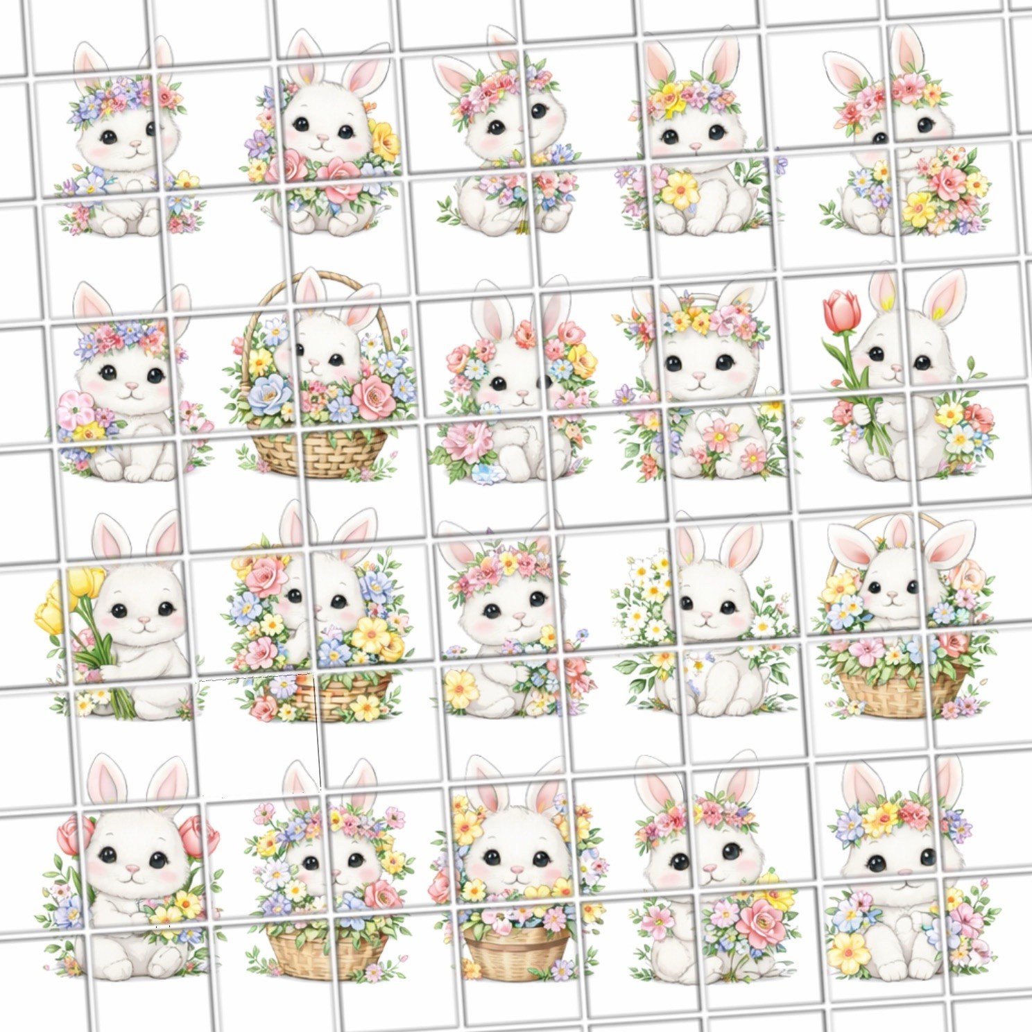 Easter Bunnies Waterslide Nail Art Decals Set Of 50 Instructions Bonus