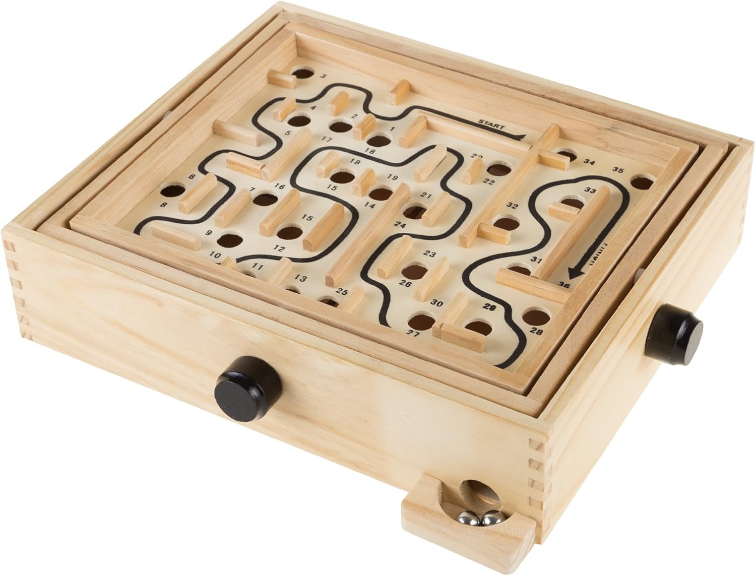 Labyrinth Wooden Maze Game with Two Steel Marbles, Puzzle for Adults,…