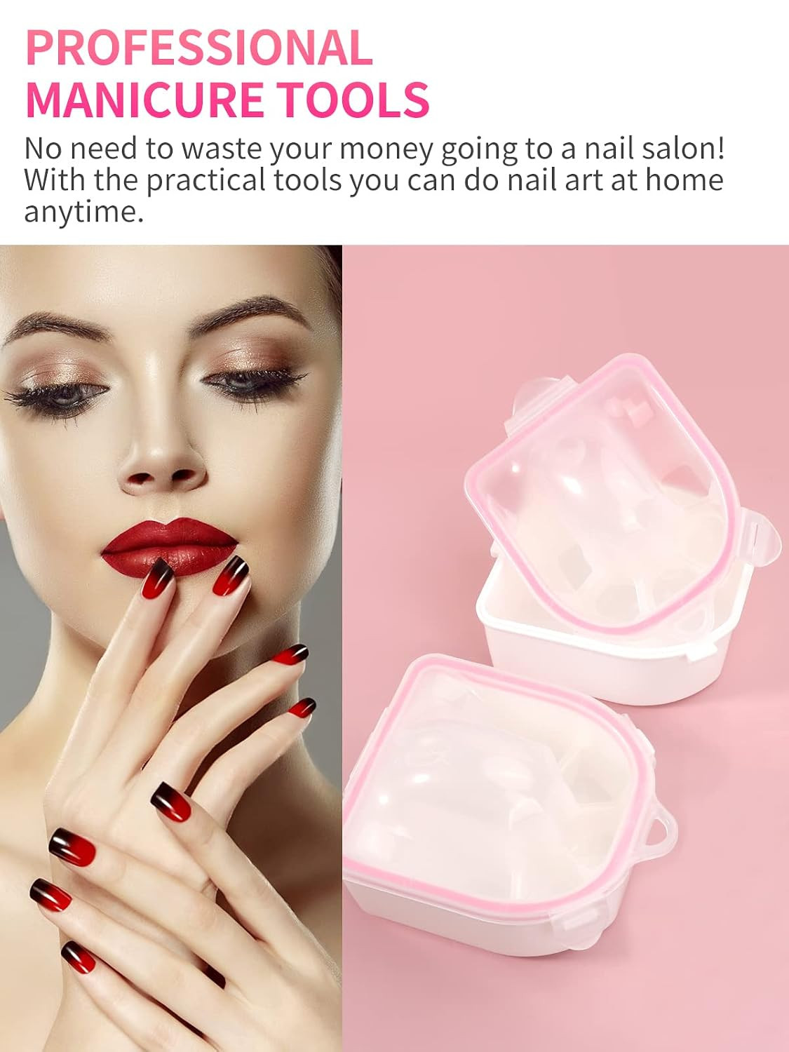 Nail Soaking Bowl, Soak off Gel Polish Dip Powder Remover Manicure Bowl with Tri