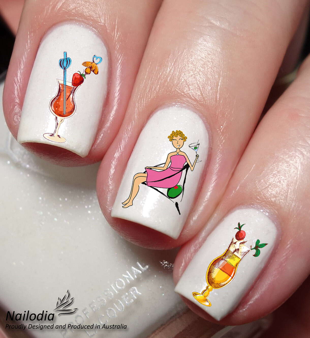 Cocktail & Drink Nail Art Decal Sticker Water Transfer Slider – Party theme