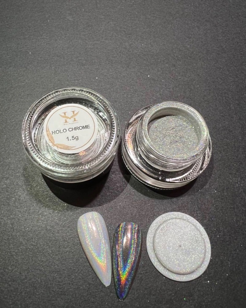 Hang Nail Art Effect 1.5 gram Holographic Chrome Powder Nail Art ( Brand New )