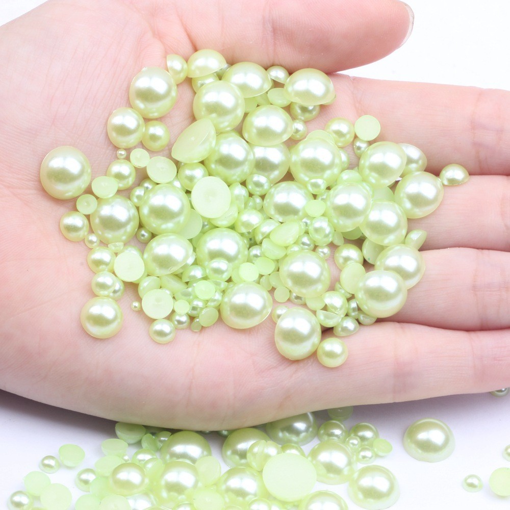 10,000 pcs Acrylic Tiny Half Pearl Flatback Round Bead 1.5mm -4mm Nail Art Tips