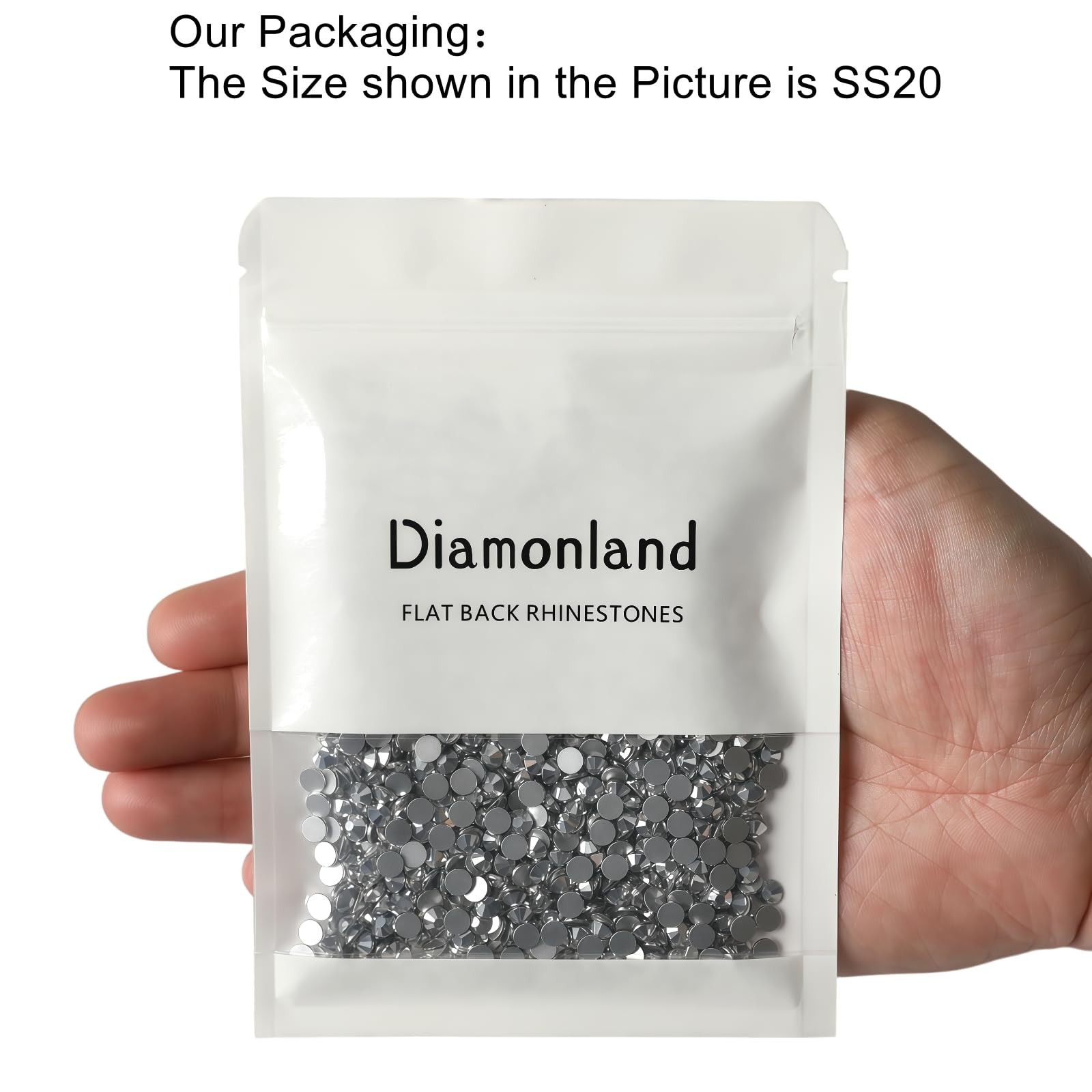 Diamonland Flatback Glass Crystal Rhinestones Rounds Gems for Bedazzling Nail…