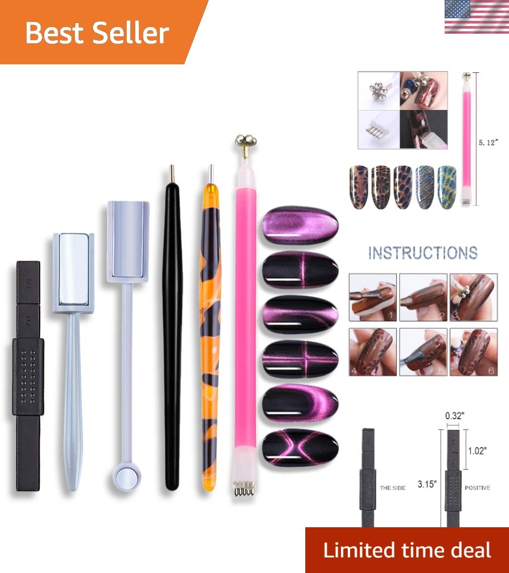 Professional 6Pcs Cat Eye Nail Art Pen Set – Unleash Your Nail Creativity