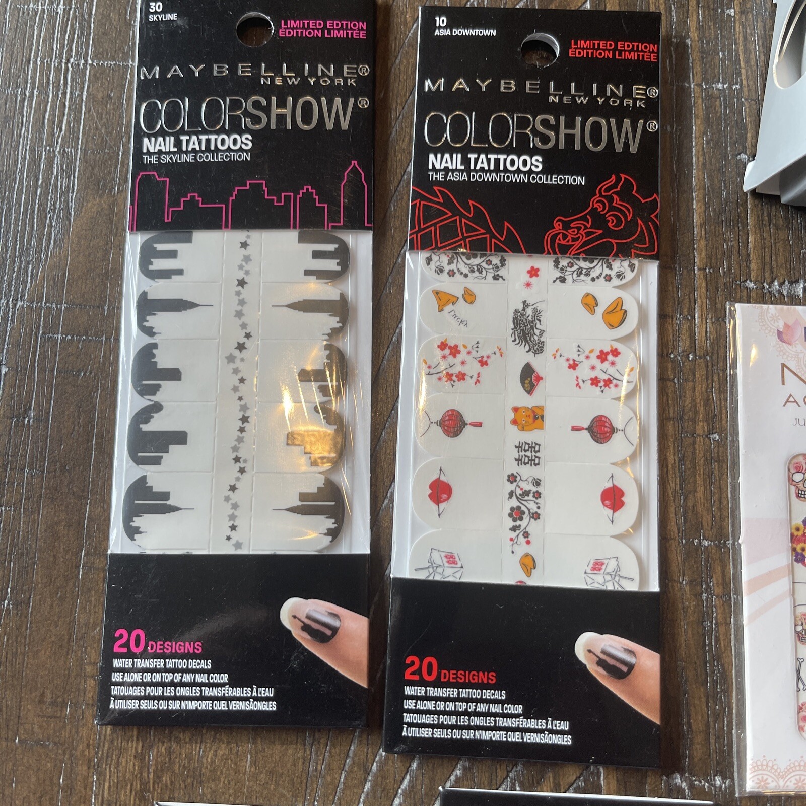 Misc Lot Nail Art Stickers and Tattoos with NIB Plie Wand