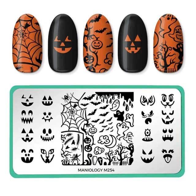 Maniology Nail Stamping Plate – Fall Occasions: Playful Pumpkins M254 Halloween