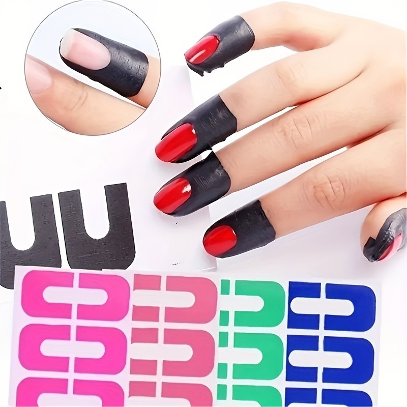 Multi-Functional User Friendly Easy to Use 20PCS U-Shaped Nail Polish Protectors