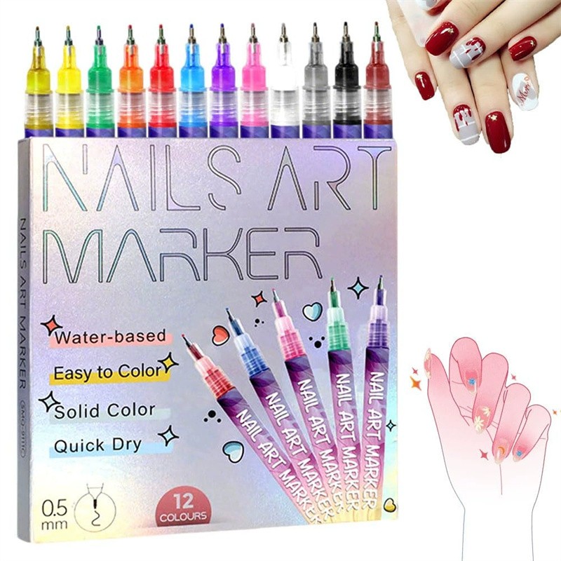 Nail Art Pens Markers Kit – for Girls Women Kids Beginners DIY Painting Nails