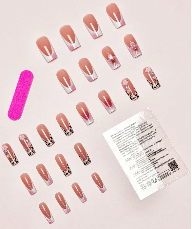 NEW 24pcs/Set Press On Nails Sweet Leopard Pring – JUST ADORABLE!!!