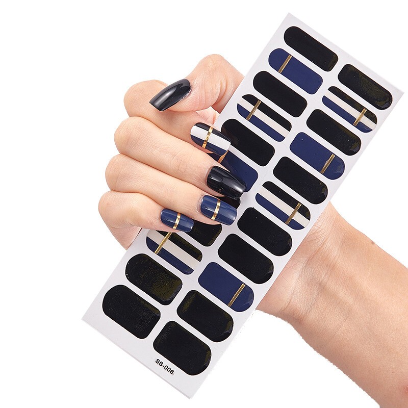 22Tips Nail Art Stickers Self-Adhesive DIY Stylish Nail Wraps Full Cover Sticker