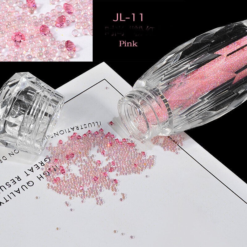 Mini Caviar Beads Crystal Tiny Rhinestones Micro Bead 3D Glitter Nail Art Decor