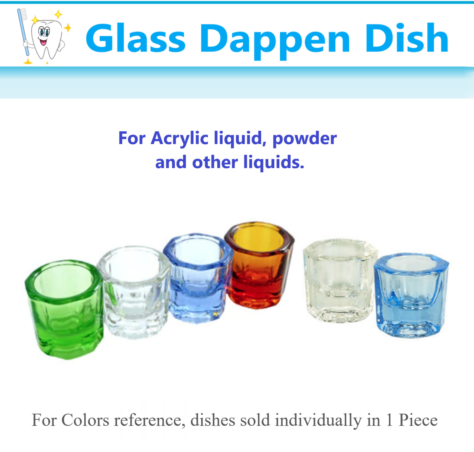 Dental GLASS DAPPEN DISH CRYSTAL CUP NAIL ART TOOLS ACRYLIC LIQUID POWDER