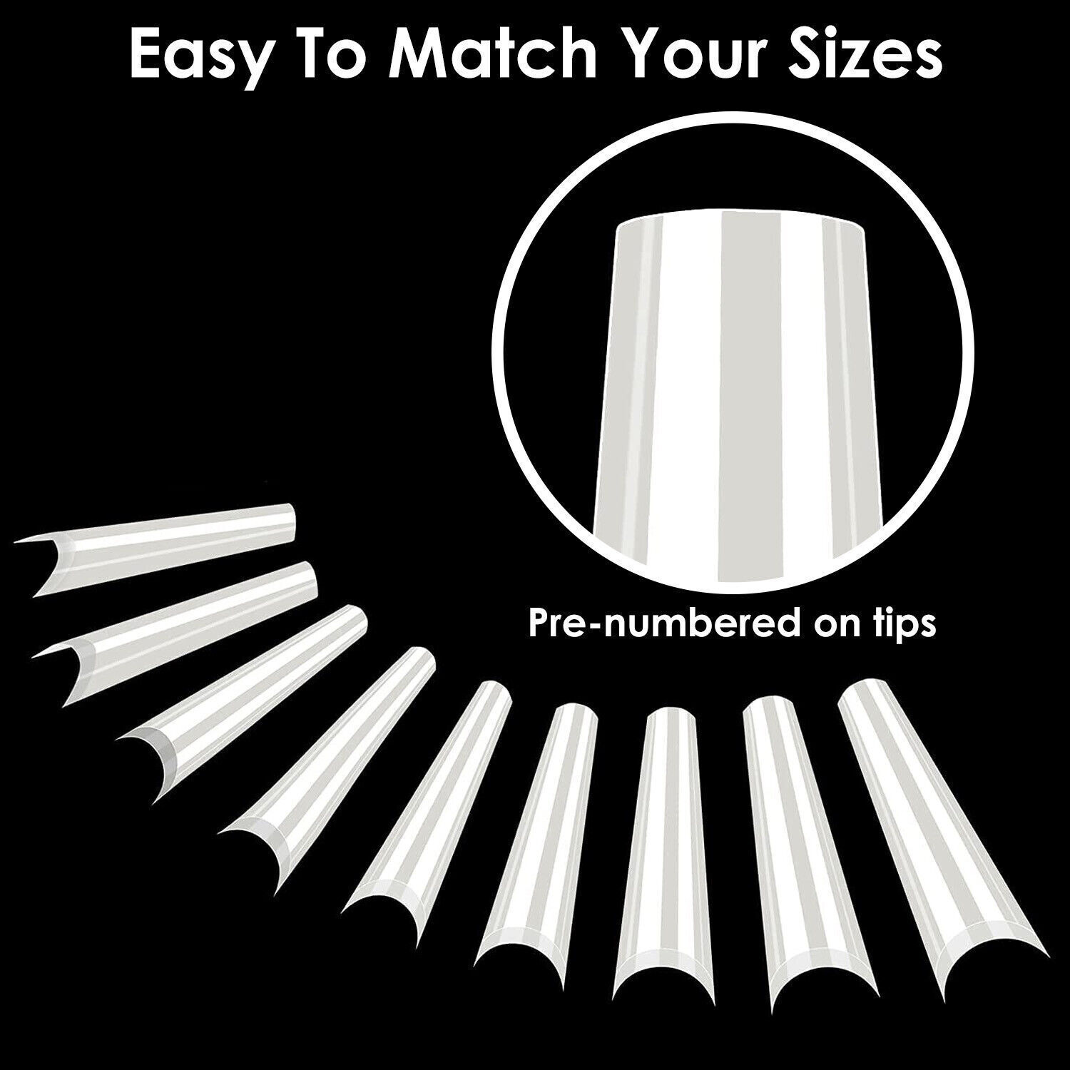 500Pcs Nail Tips C Curve Half Cover French Nails Fake Finger Nails for Nail Art