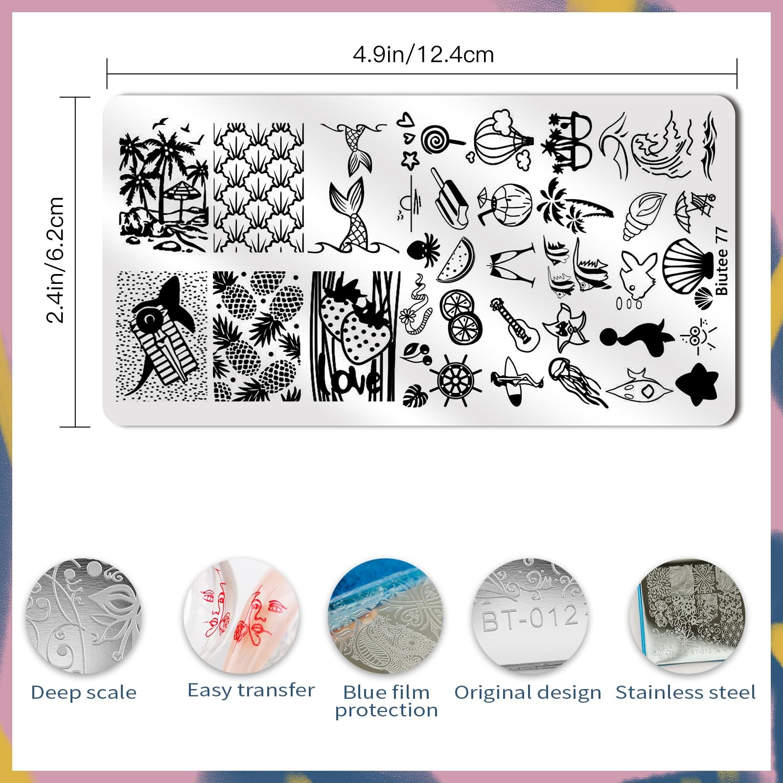 Biutee Nail Stamping Plate Set 12Pcs Nail Art Stamping Plates Nail Stamping K…