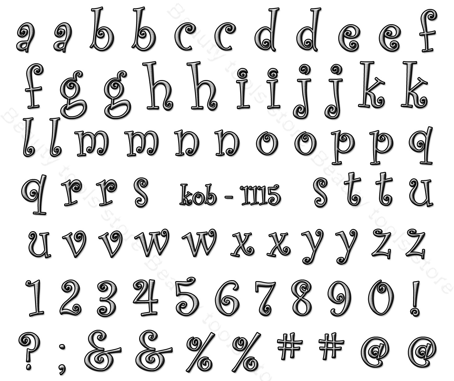 Nail Art Water Transfer Sticker Decal Stickers Pretty Silver Letters KoB-1115