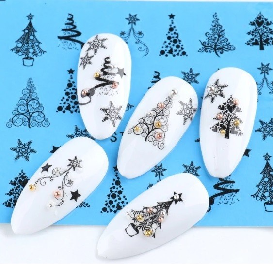 Christmas Nail Art Water Decals: Santa, Snowman, Reindeer(Group 1)