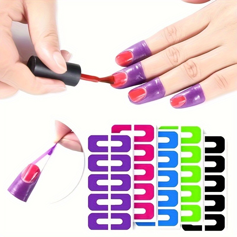 Long Lasting User Friendly Easy to Install 20PCS U-Shaped Nail Polish Protectors