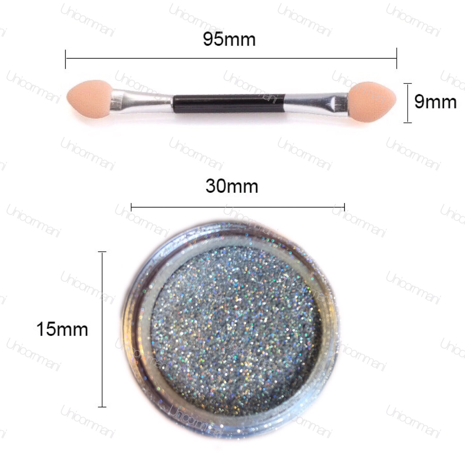 HOLOGRAPHIC NAIL POWDER 2G RAINBOW Glitter Effect Ultra Thin Silver Dust Holo UK