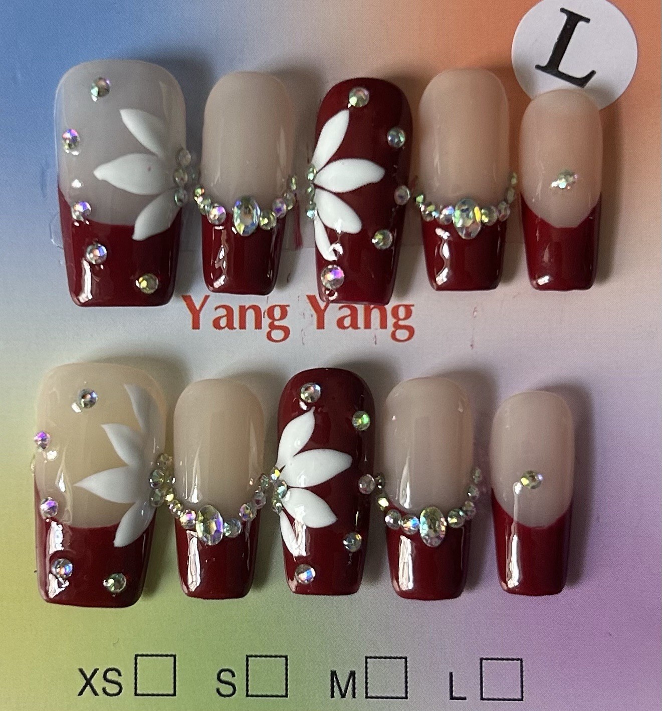 Acrylic Press-On Nails 3D Flowers