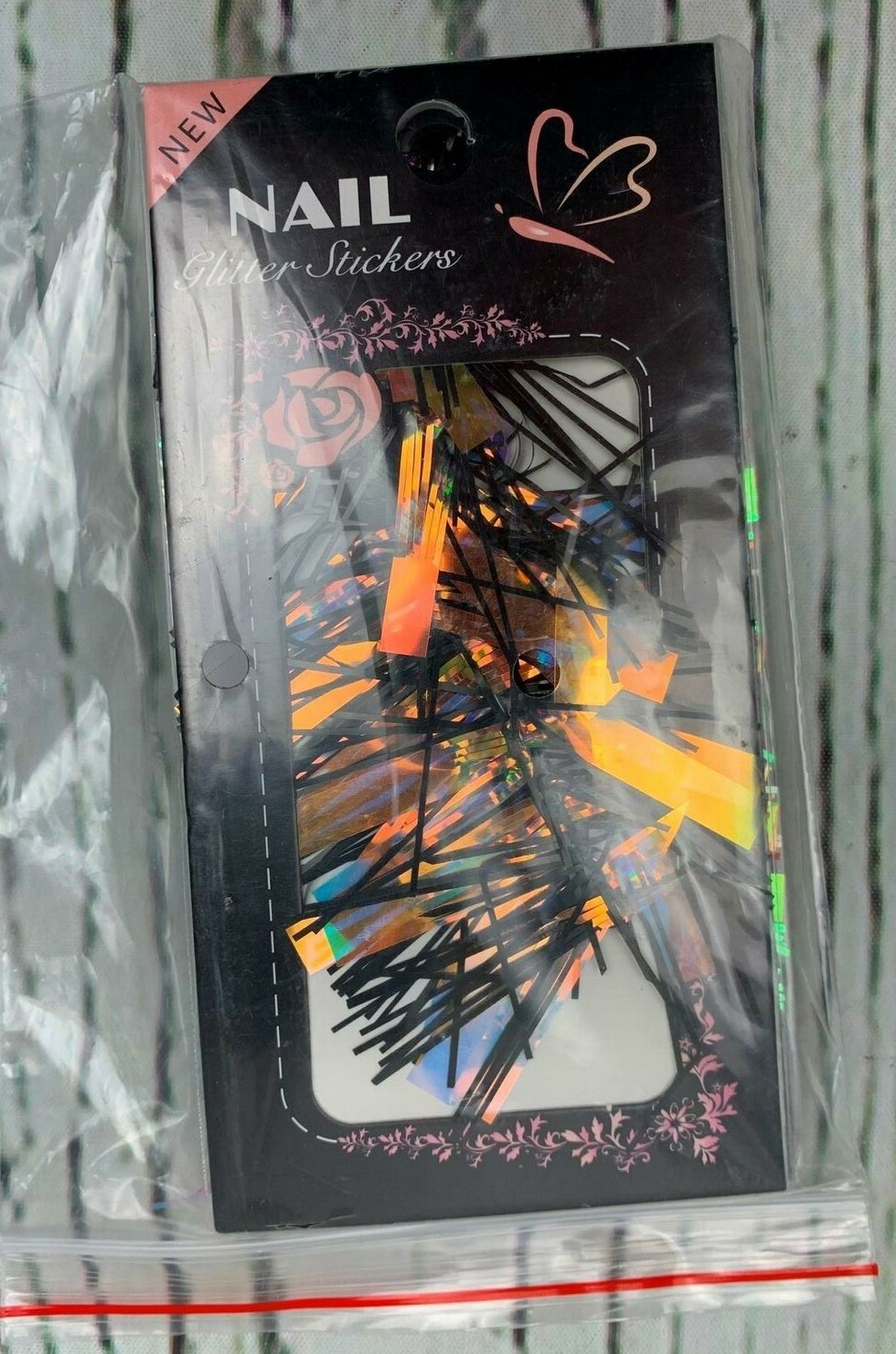 6 Colors Gradient Aurora Glass Paper Nail Sticker Reflective Design