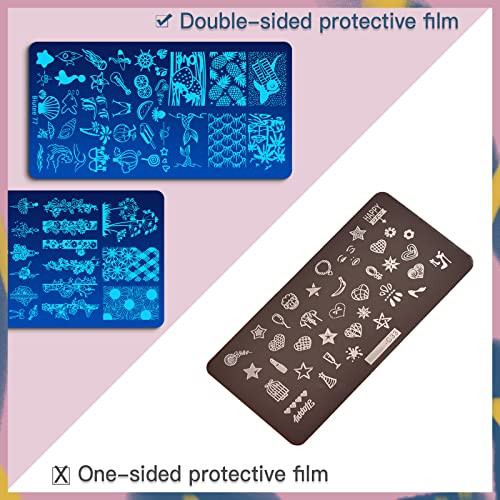 Nail Art Stamping Plate Set Nail Stamping Kit with Silicone Nail Stamper 15PCS