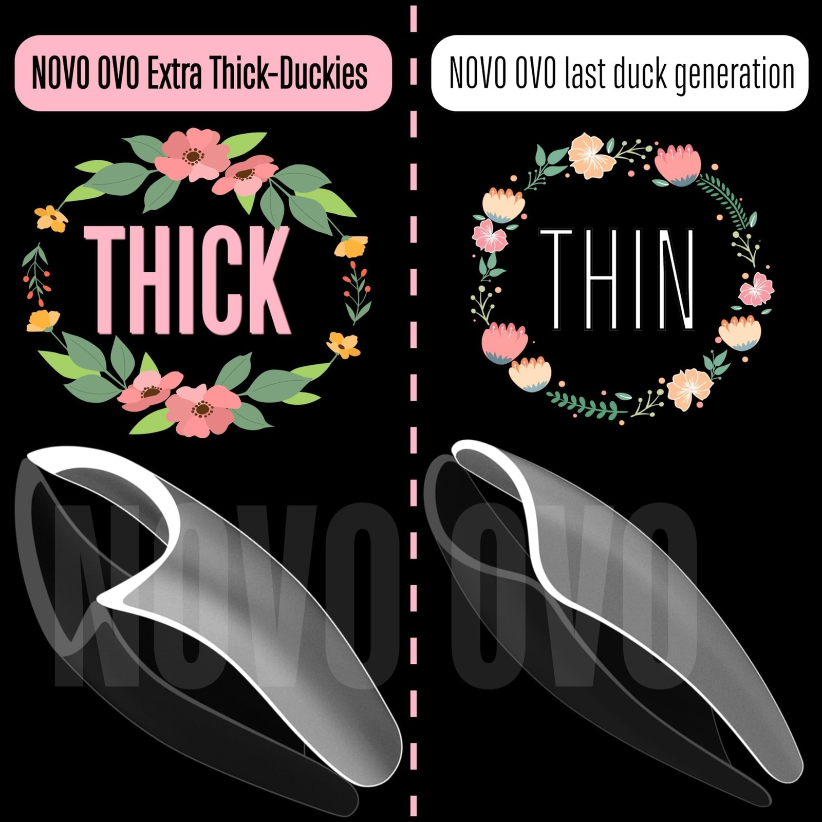 NOVO OVO Duck Feet Nail Tips Full Cover Acrylic Press On 150 pcs Clear Halloween