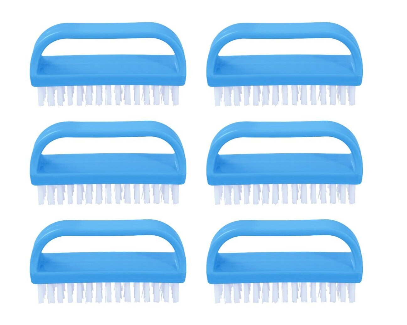 Superio Nail Brush Scrub, Stiff Bristle Cleaning Brush for Toes & Nails, 6 Pack