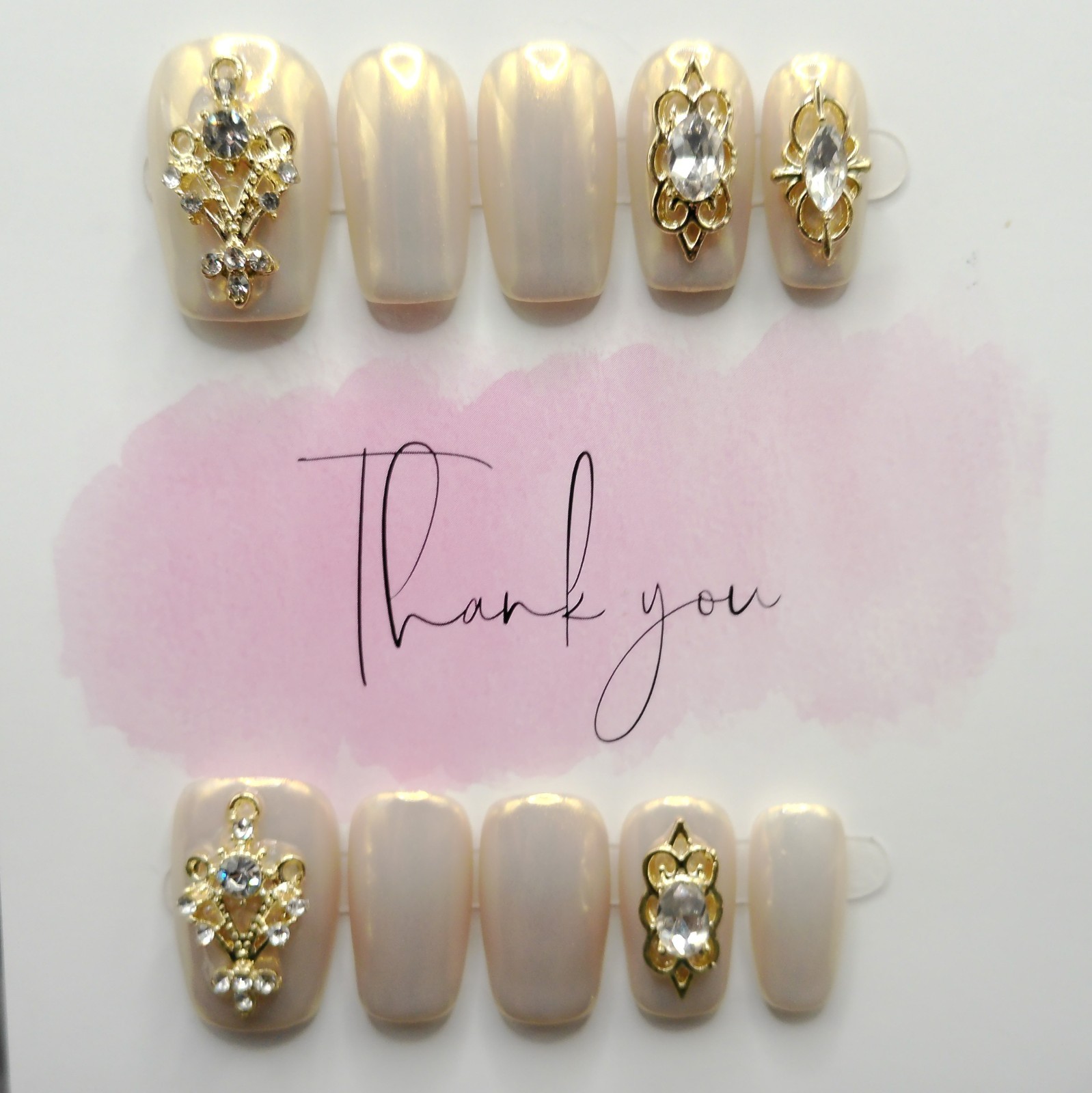 Medium Square Gold Aurora Chrome with Large Gems – Medium Size