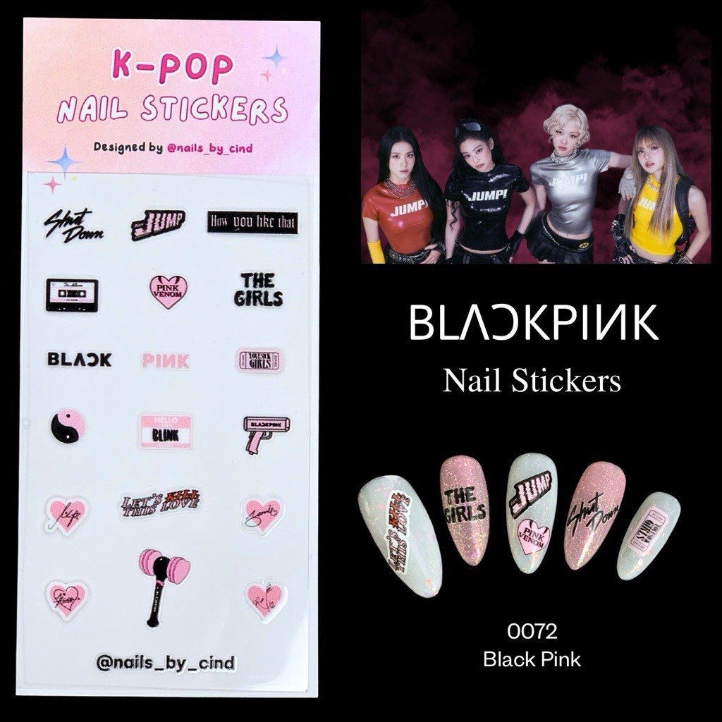 BLACKPINK BLINK KPOP NAIL STICKER CASE IPHONE FAN MADE KOREA JISOO ROSE GIFT Z10