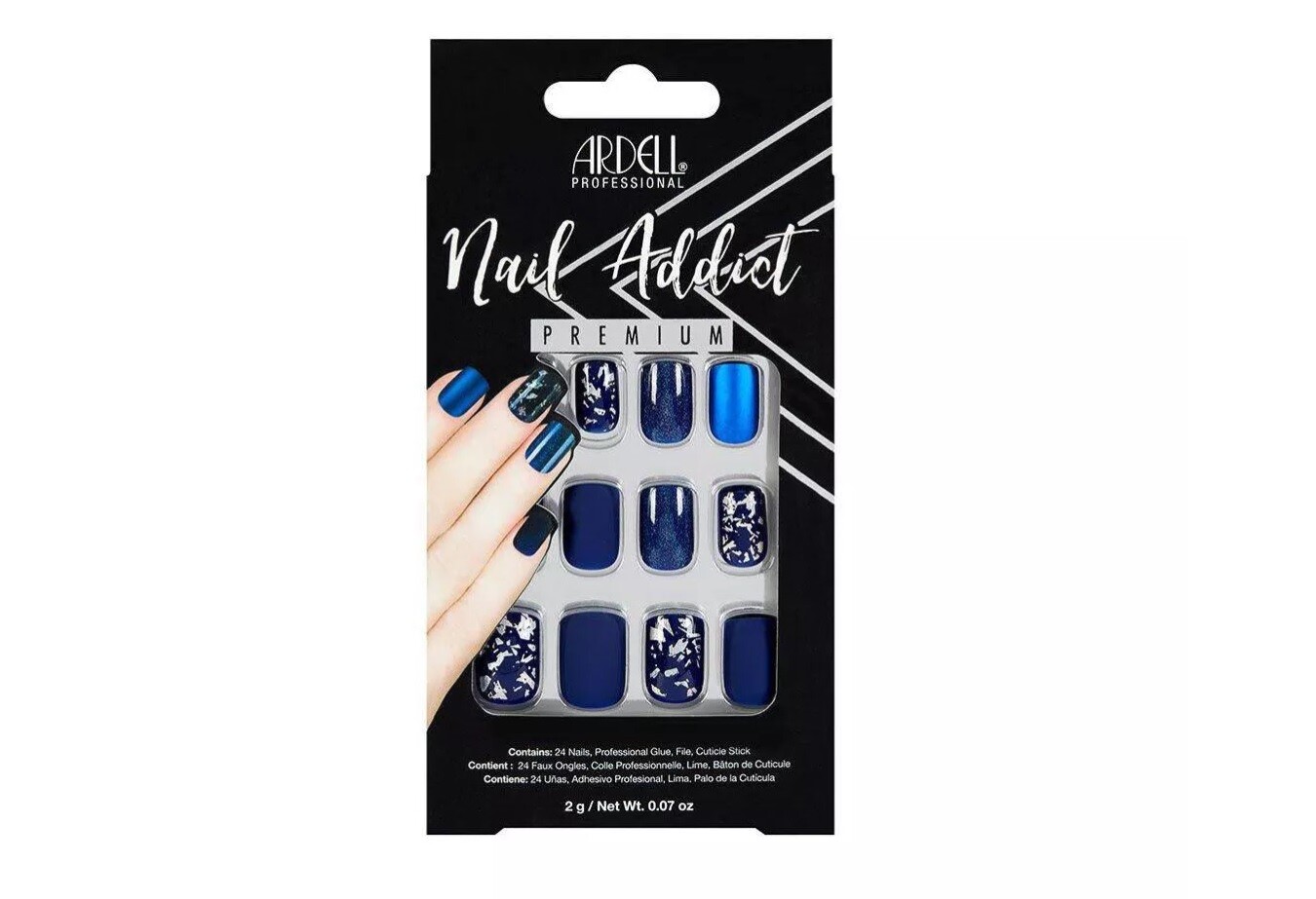 Ardell Professional Nail Addict False Nails Matte Blue 24ct Nails design Premium