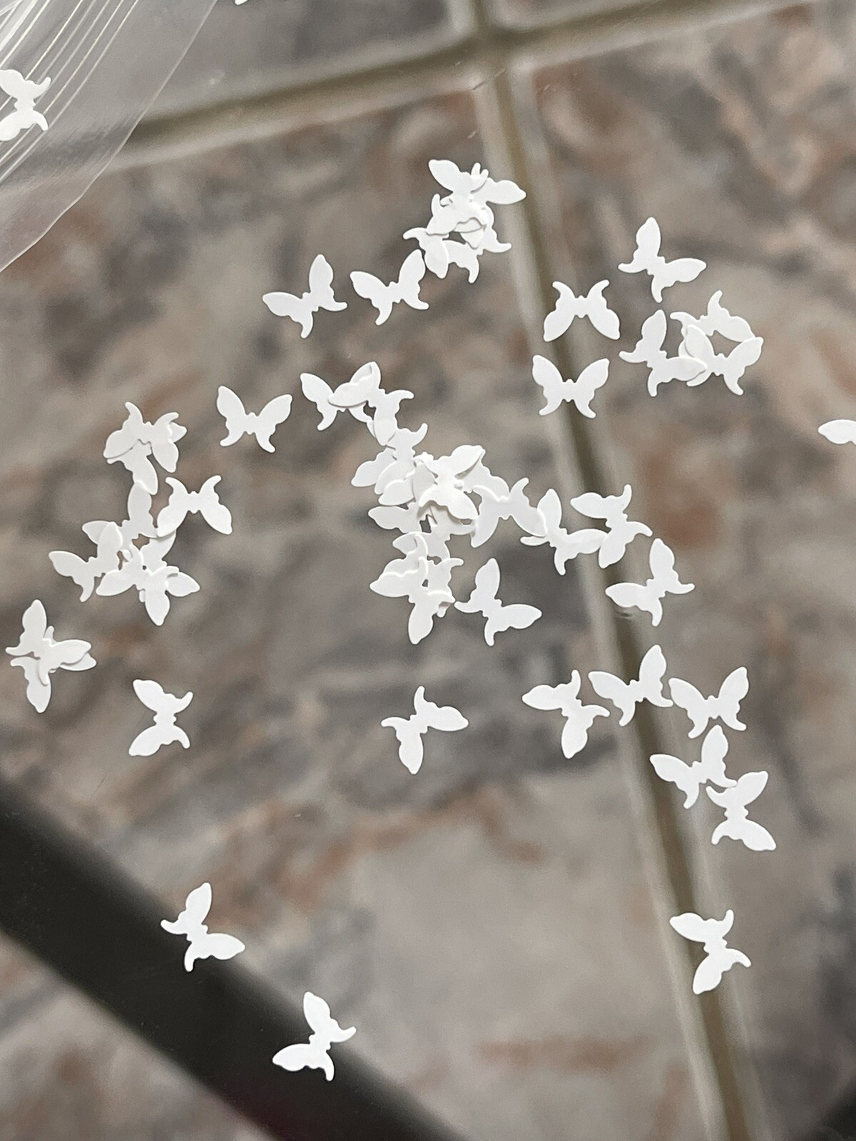 Butterfly 2 White Nail Glitter | 1 TSP | Gel Nail Art & Acrylic
