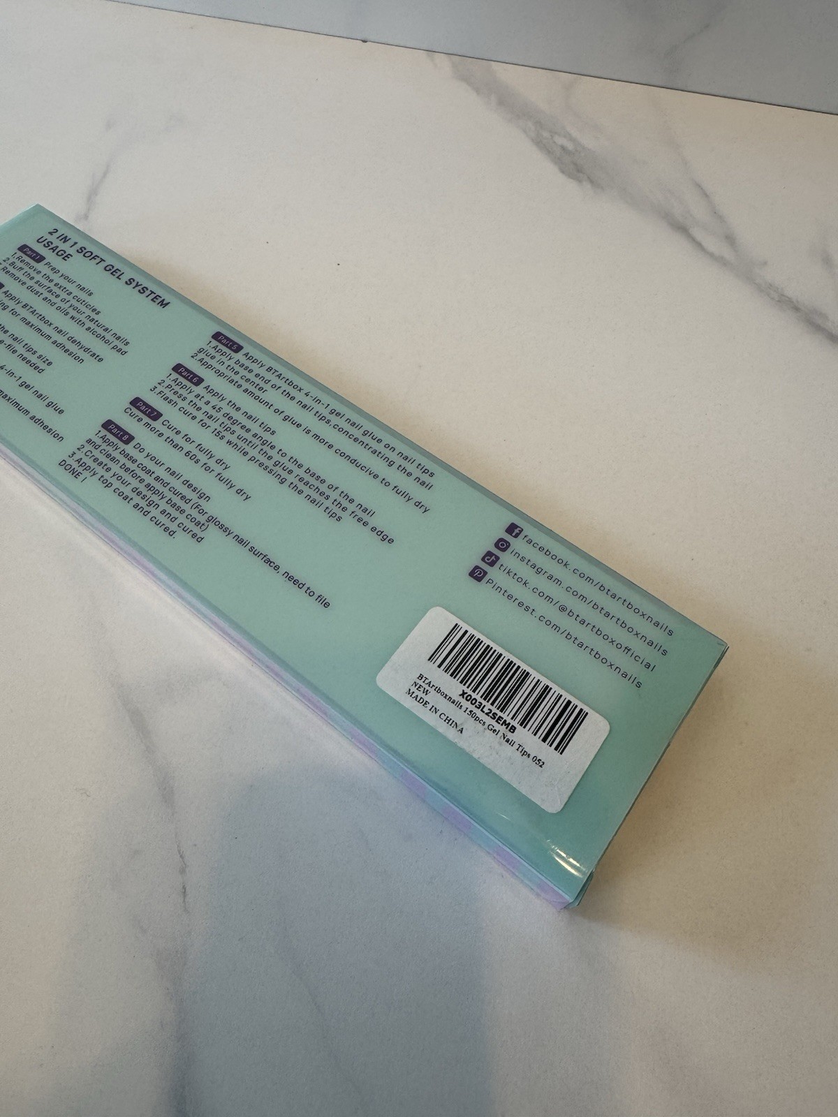 BTArtbox Nails X-Coat Tips 2 In 1 Soft Gel System Natural Series 160 Pc 16 Sizes