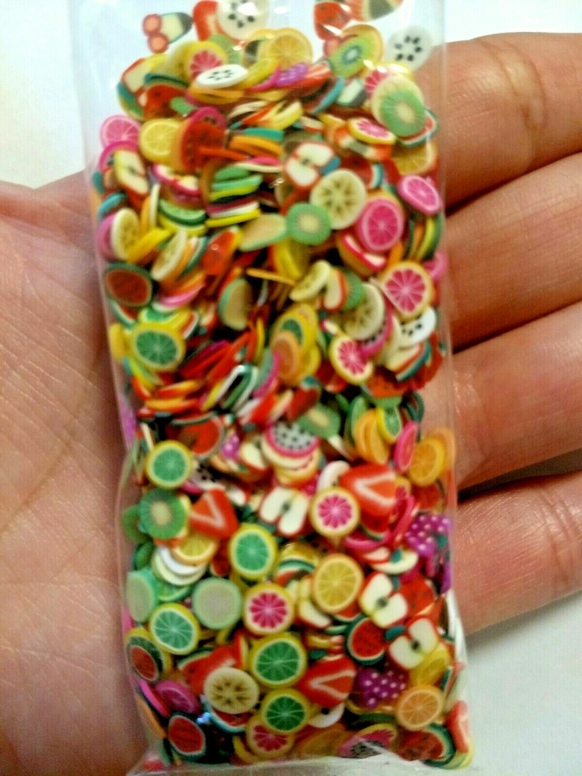 1000 Fimo fruit slice nail art 3D polymer clay milkbath fimos uñas de frutas